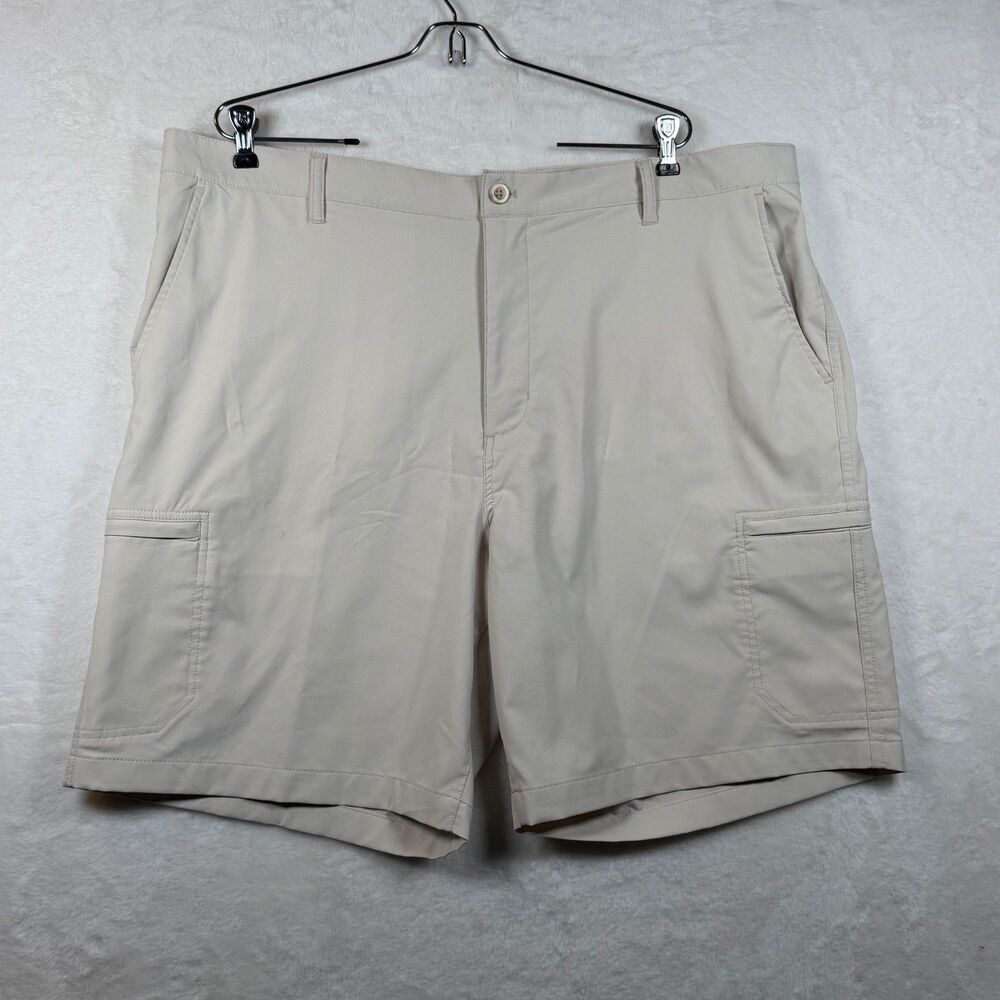 Chaps Golf Shorts Mens 42 Beige Cargo Performance Stretch 9" Inseam